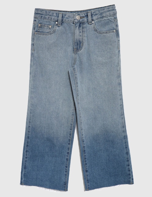 Jeans straight deslavado para niña