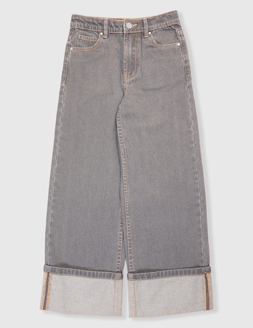 Jeans relaxed straight That's It lavado obscuro para niña