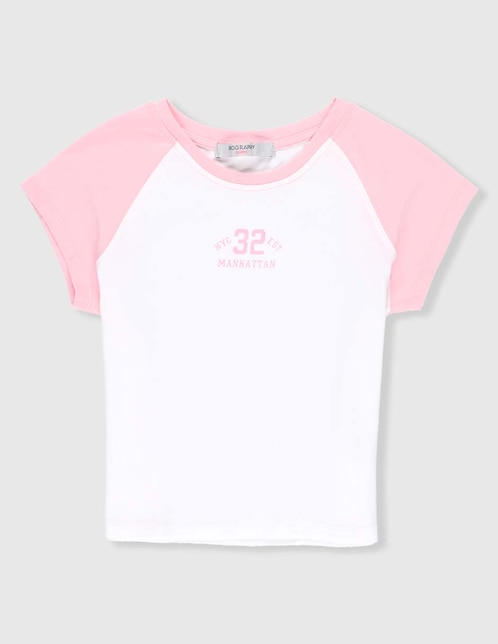 Playera Biography manga corta para niña