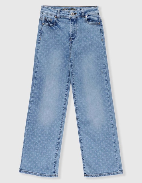 Jeans straight deslavado para niña 1