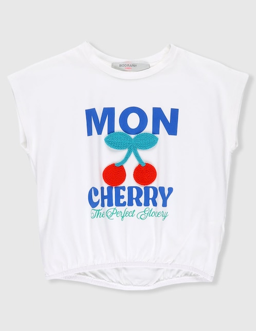 Playera Biography manga corta para niña