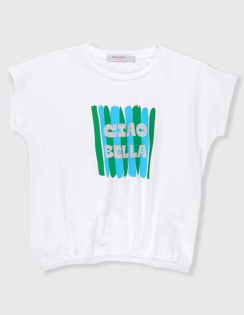 Playera Biography manga corta para niña
