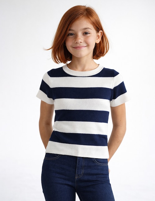 Playera Biography manga corta para niña