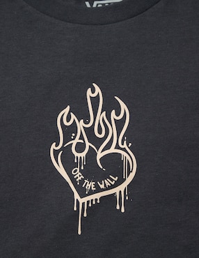 Playera Vans Fire In Your Heart manga corta para niña
