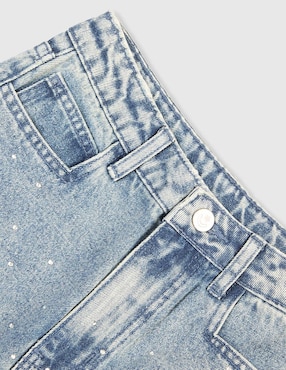 Jeans amplio That's It deslavado para niña