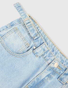Jeans cargo straight That's It lavado claro para niña