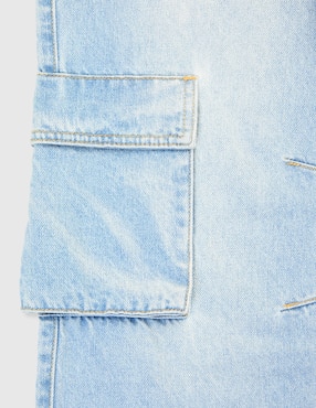 Jeans cargo straight That's It lavado claro para niña