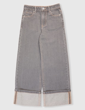 Jeans relaxed straight That's It lavado obscuro para niña