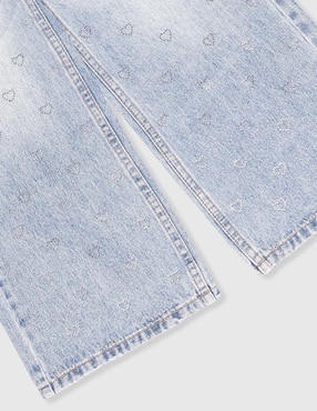 Jeans relaxed amplio That's It deslavado para niña