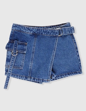 Falda short That's It de mezclilla para niña