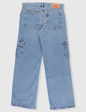 Jeans cargo wide leg Levi's deslavado para niña