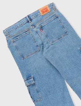 Jeans cargo wide leg Levi's deslavado para niña