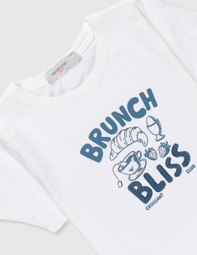Playera Biography manga corta para niña