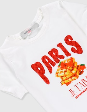 Playera Biography manga corta para niña