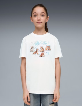 Playera Puma Kitty Flow manga corta para niña