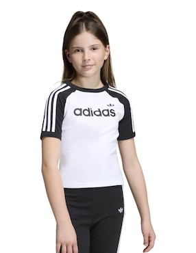 Playera Adidas Originals 3S SL TEE manga corta para niña