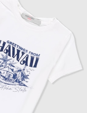 Playera Biography manga corta para niña