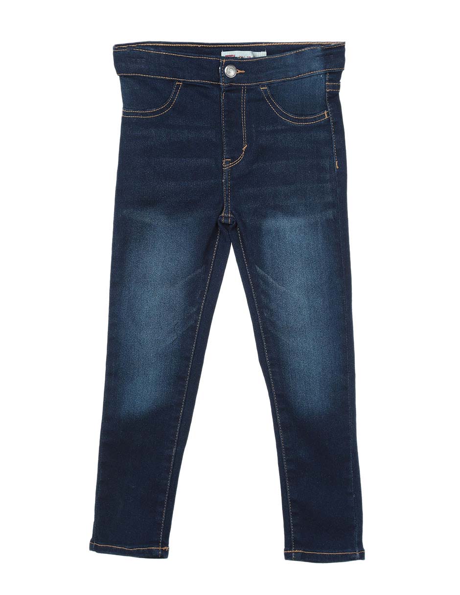 Jeans slim deslavado para niña Jeans slim deslavado para niña