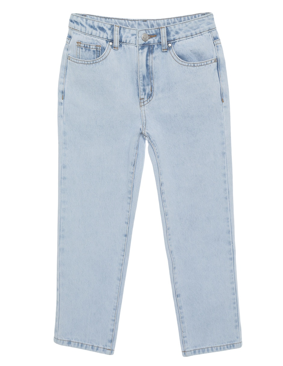 Jeans slim lavado claro para niña 1