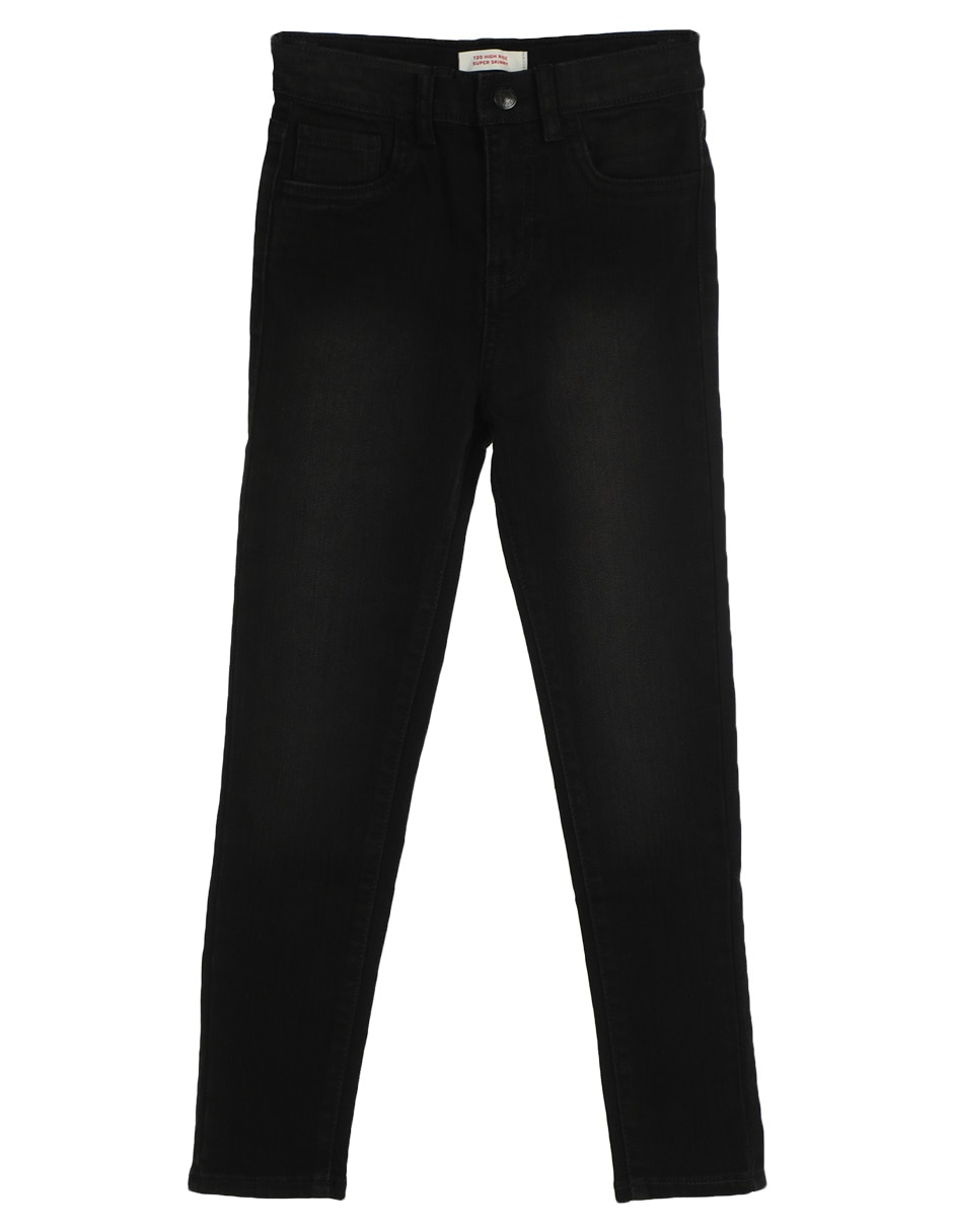 Jeans slim deslavado para niña Jeans slim deslavado para niña