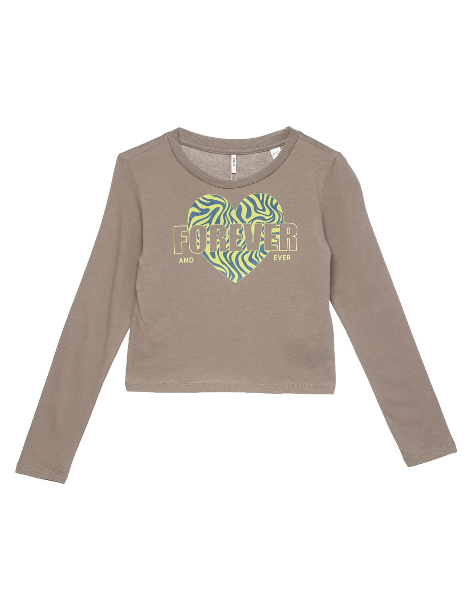 Playera manga larga para niña Playera manga larga para niña