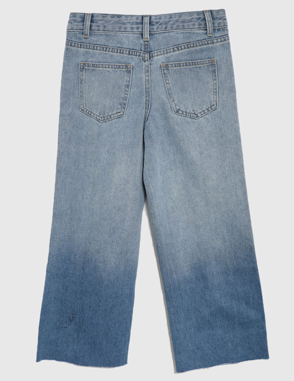 Jeans straight deslavado para niña