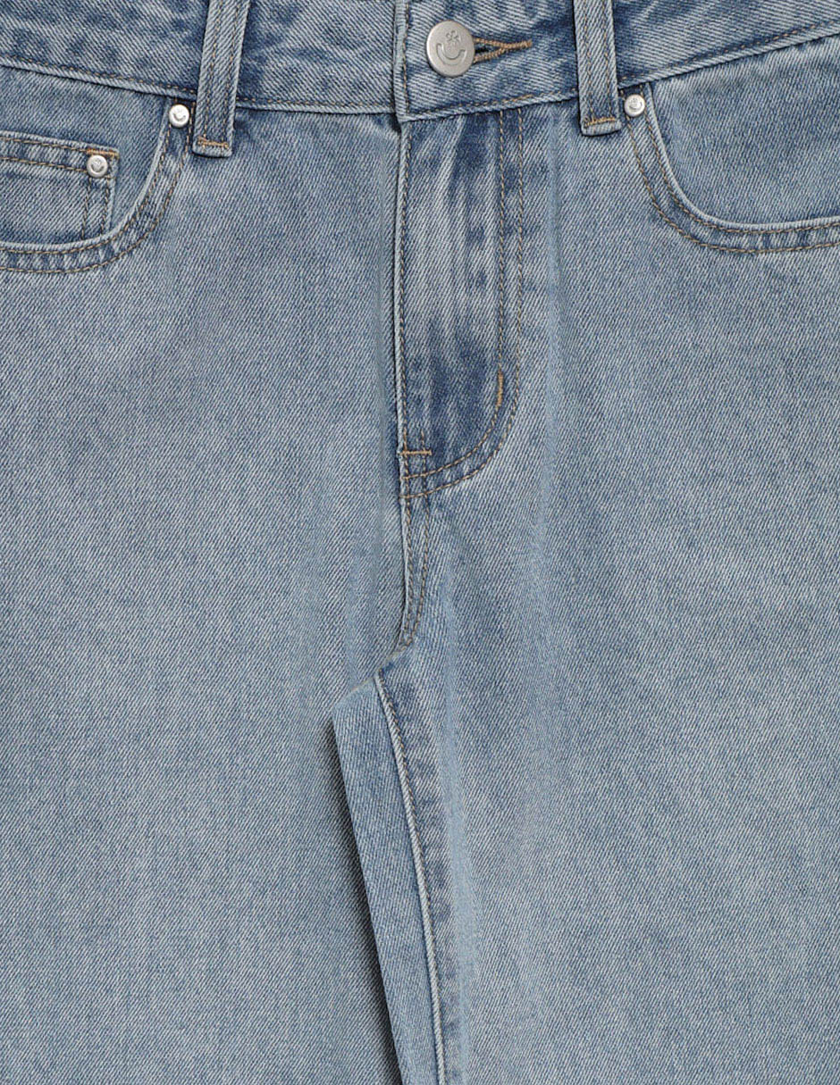 Jeans straight deslavado para niña