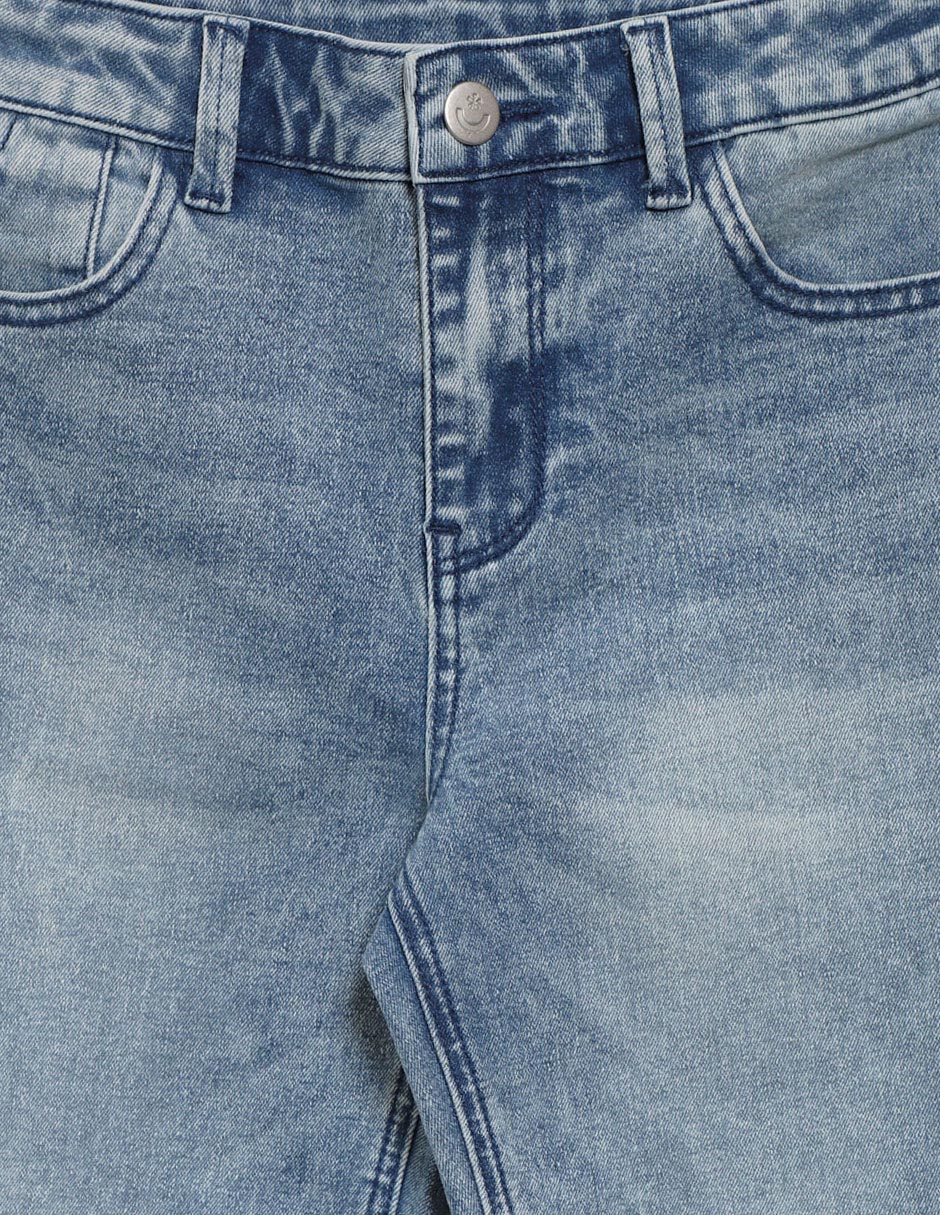 Jeans straight lavado claro para niña 3