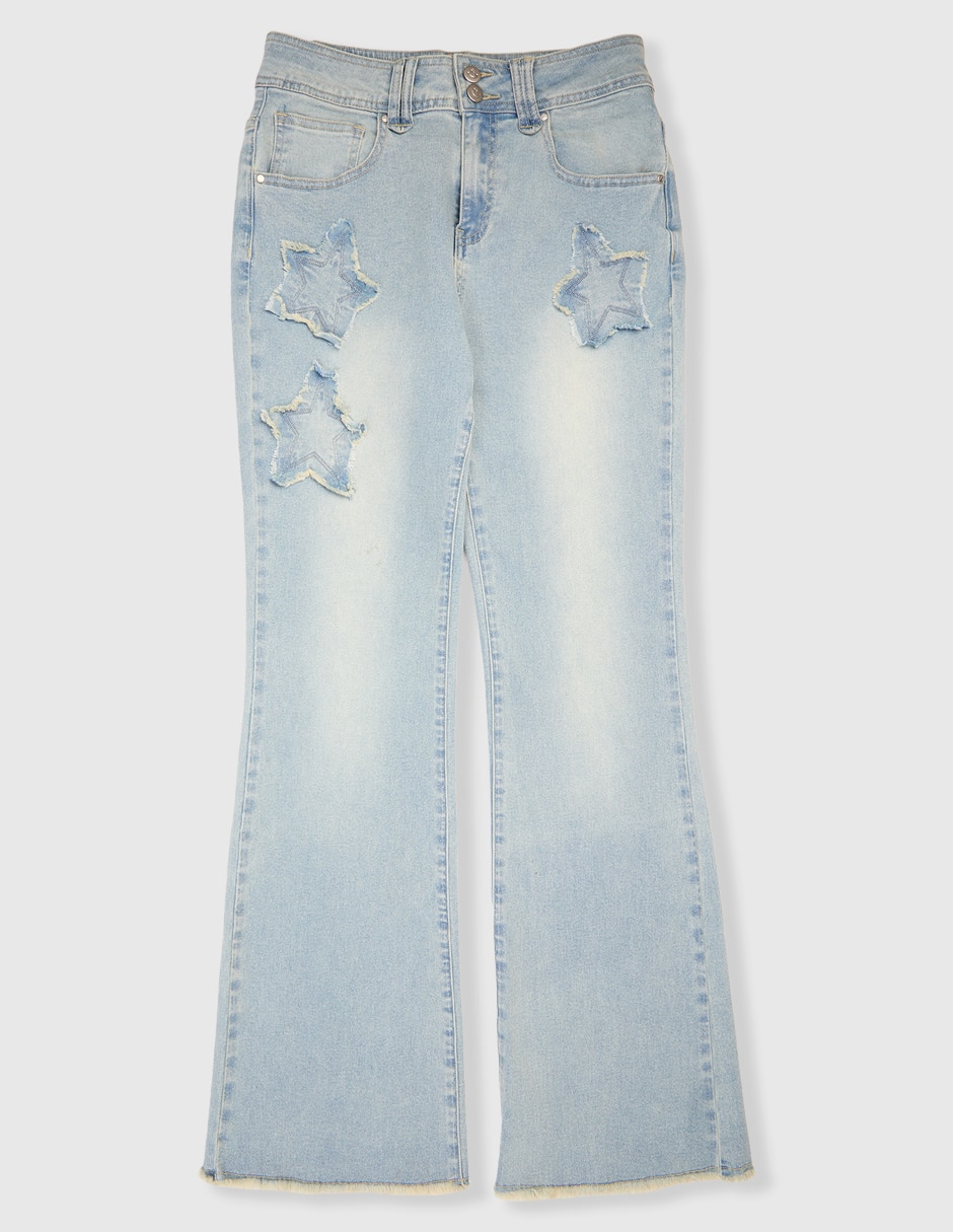 Jeans campana lavado claro para niña Jeans campana lavado claro para niña