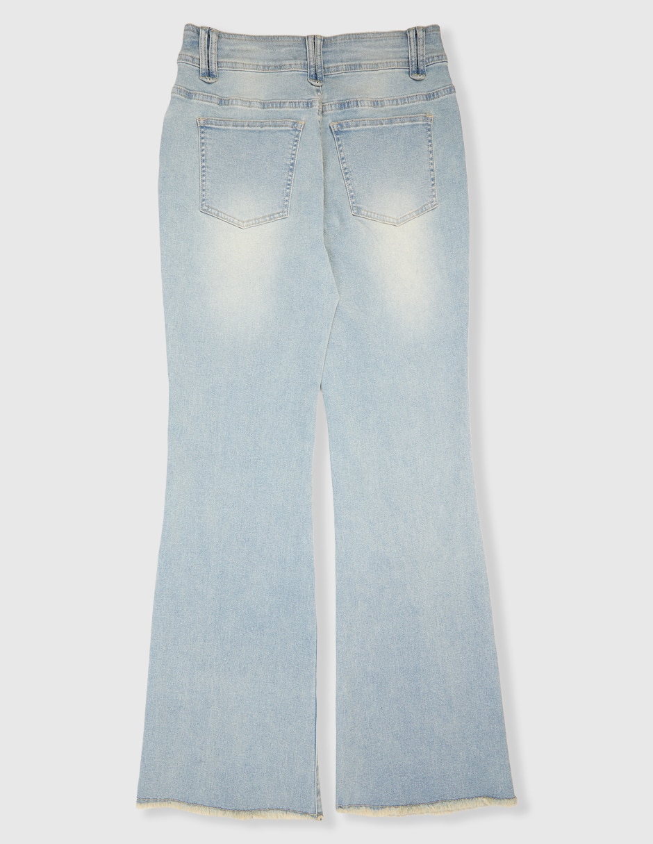 Jeans campana lavado claro para niña 2