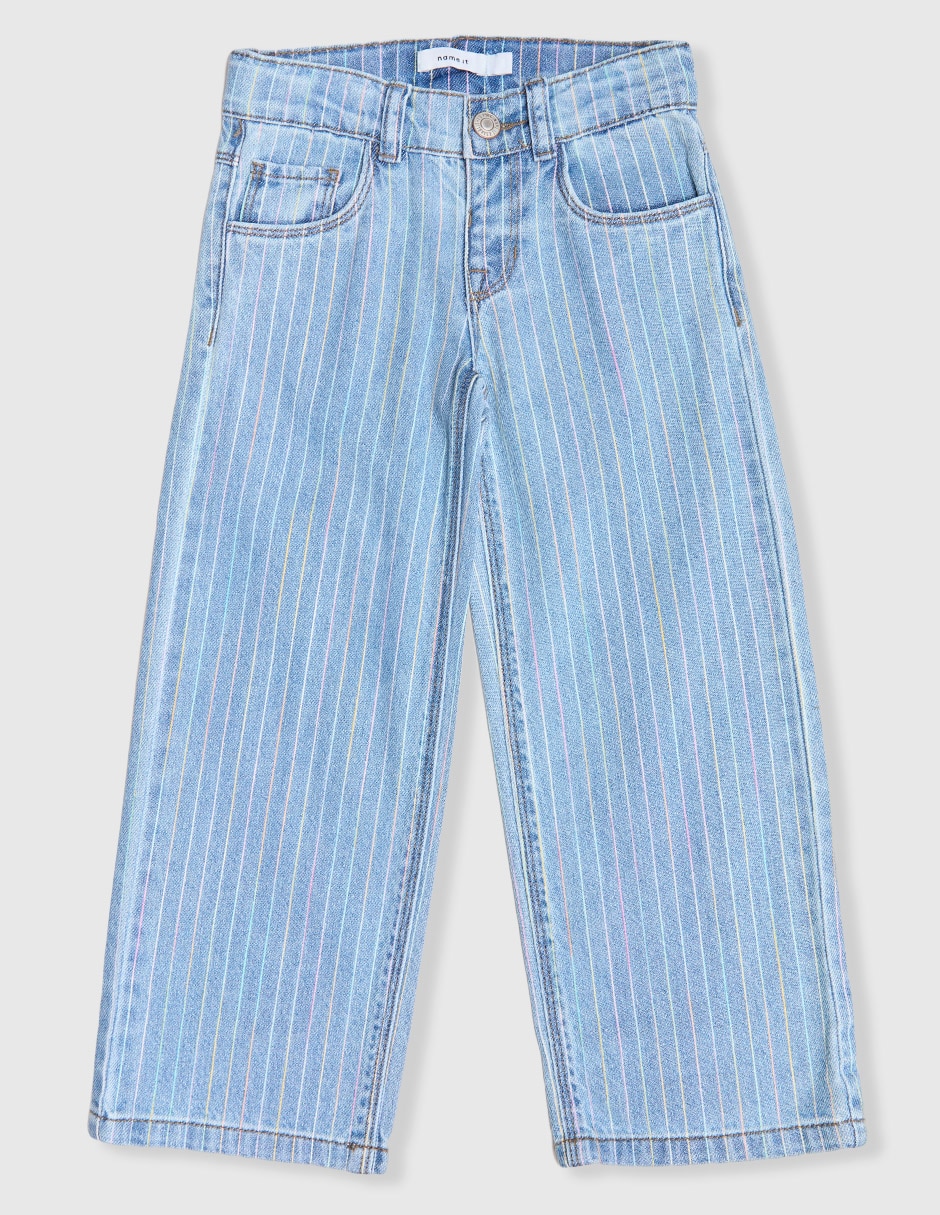 Jeans relaxed amplio lavado claro para niña