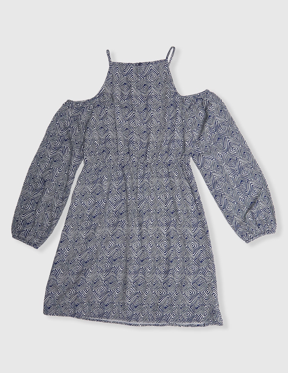 Vestido manga hombros descubiertos para niña 2