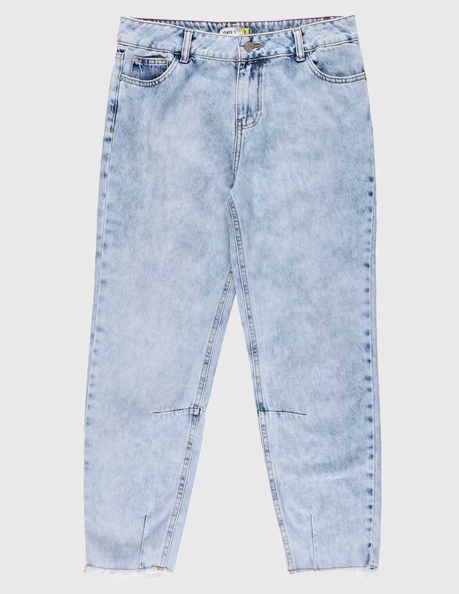 Jeans straight lavado bitono para niña Jeans straight lavado bitono para niña
