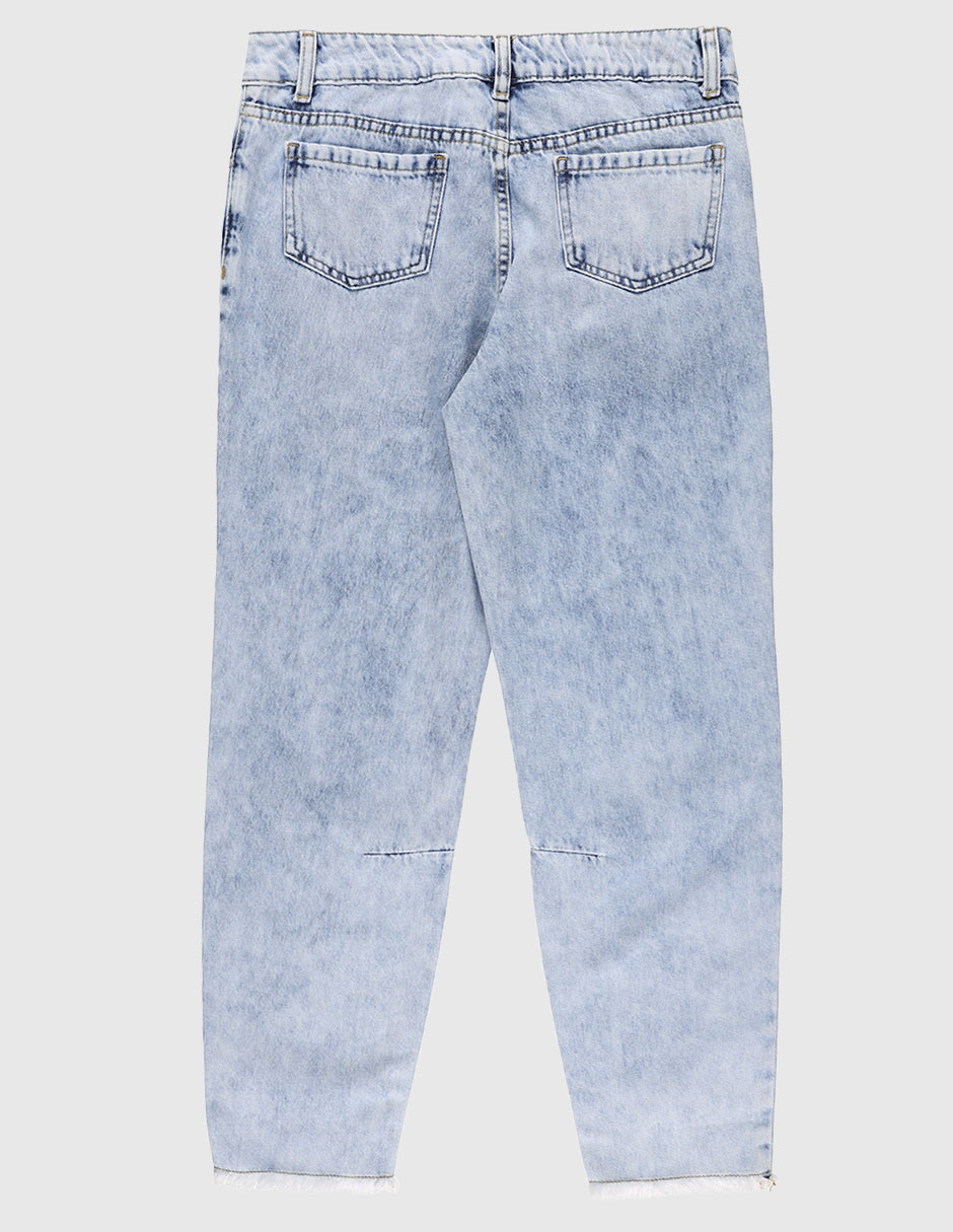 Jeans straight lavado bitono para niña 2
