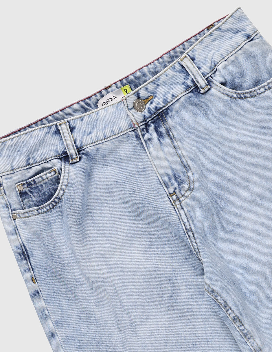 Jeans straight lavado bitono para niña 3