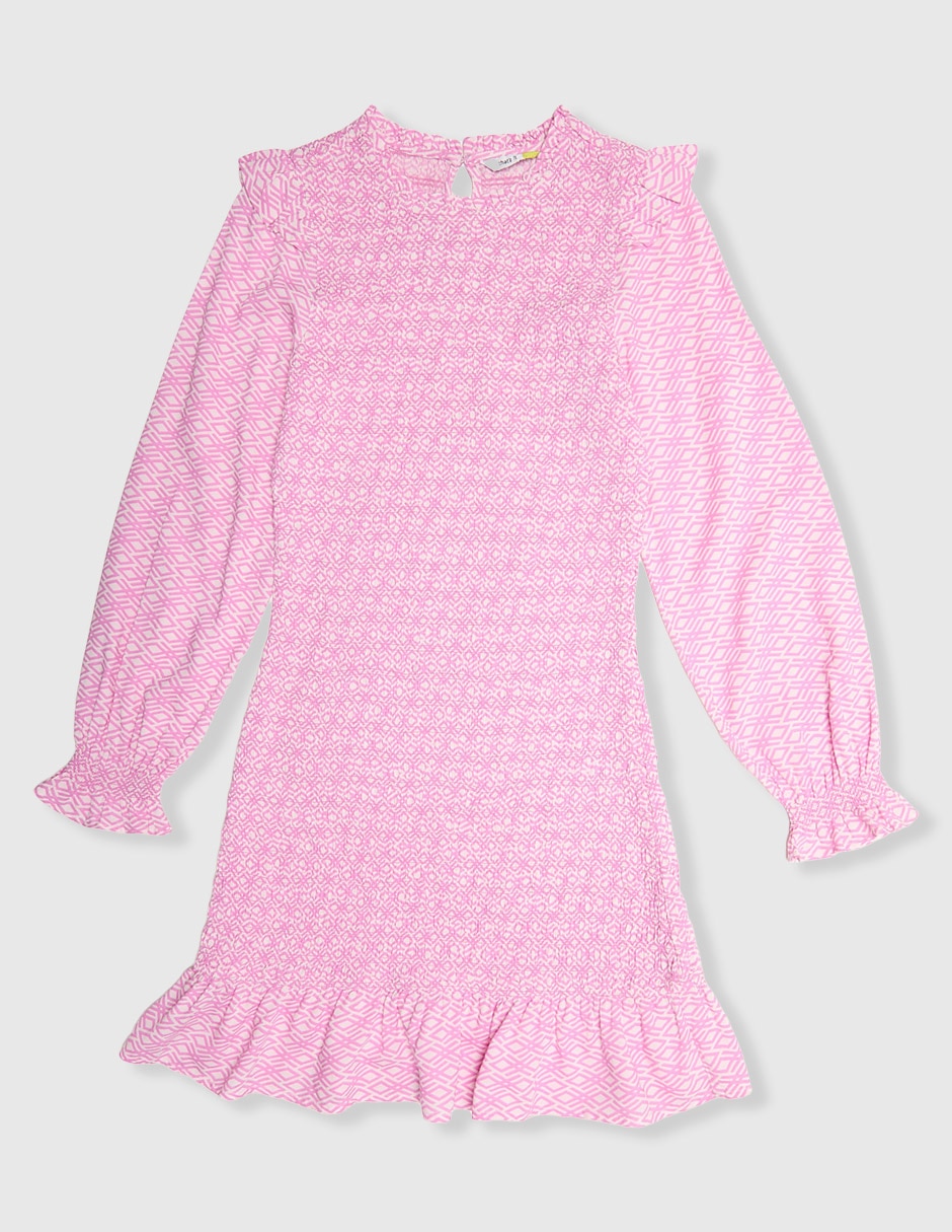 Vestido manga globo para niña
