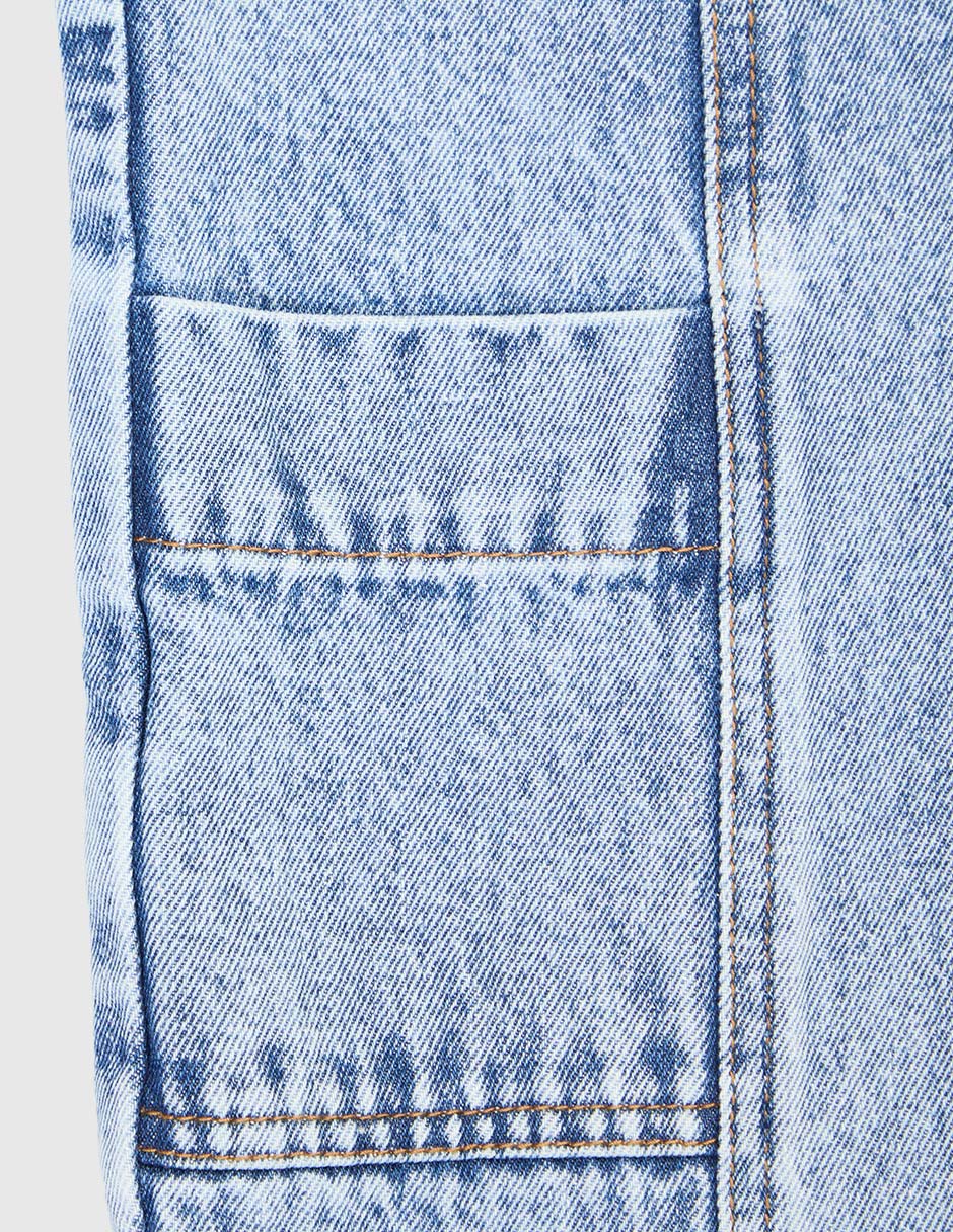 Jeans carpenter straight lavado claro para niña 4