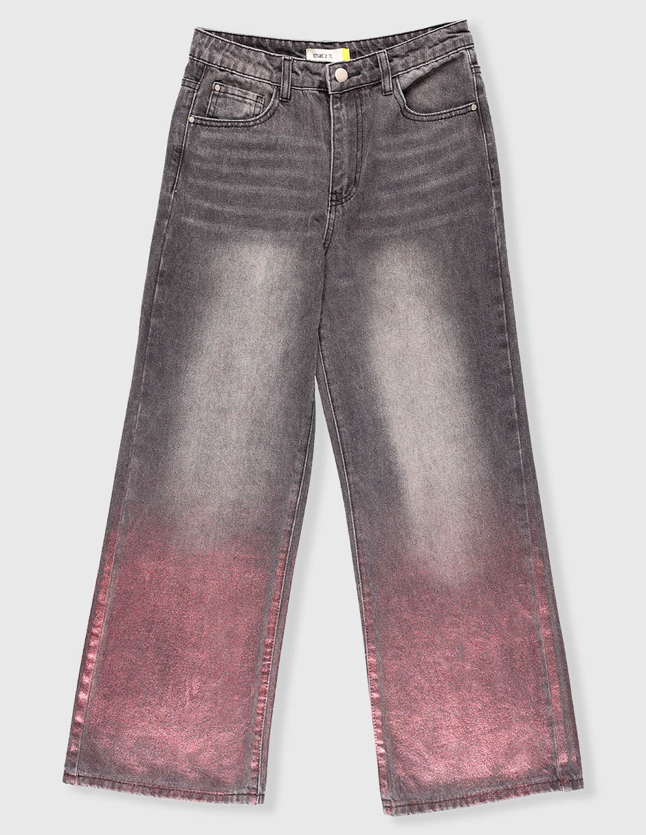 Jeans straight lavado bitono para niña Jeans straight lavado bitono para niña