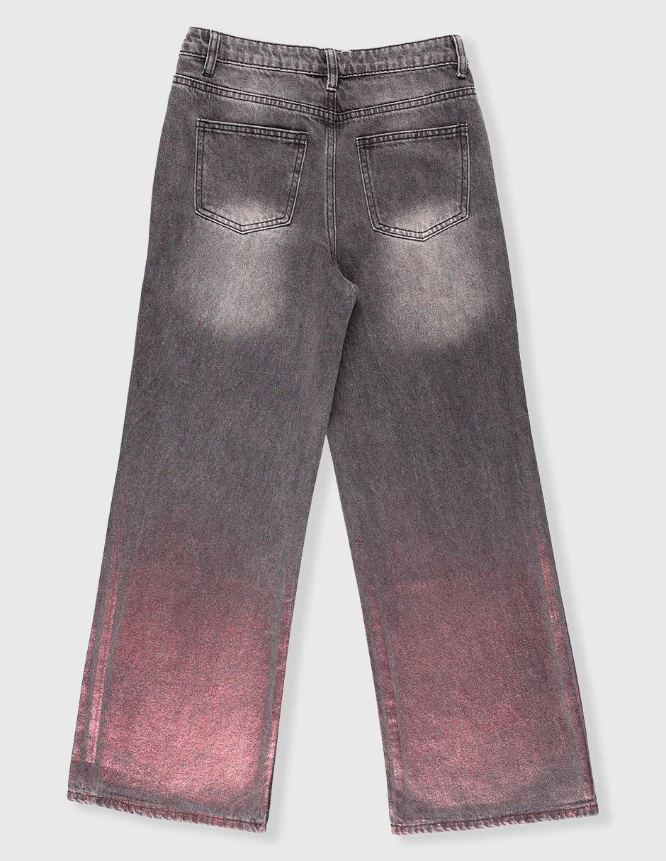 Jeans straight lavado bitono para niña 3
