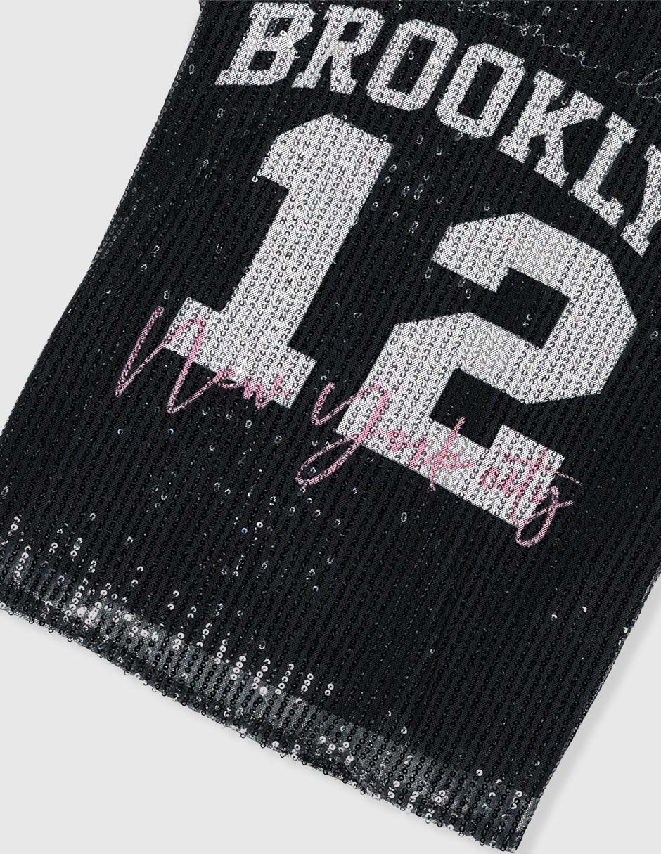 Playera Brooklyn manga regular para niña 4