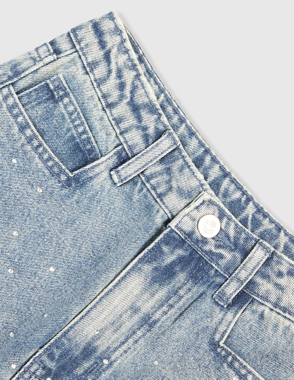 Jeans amplio deslavado para niña 3
