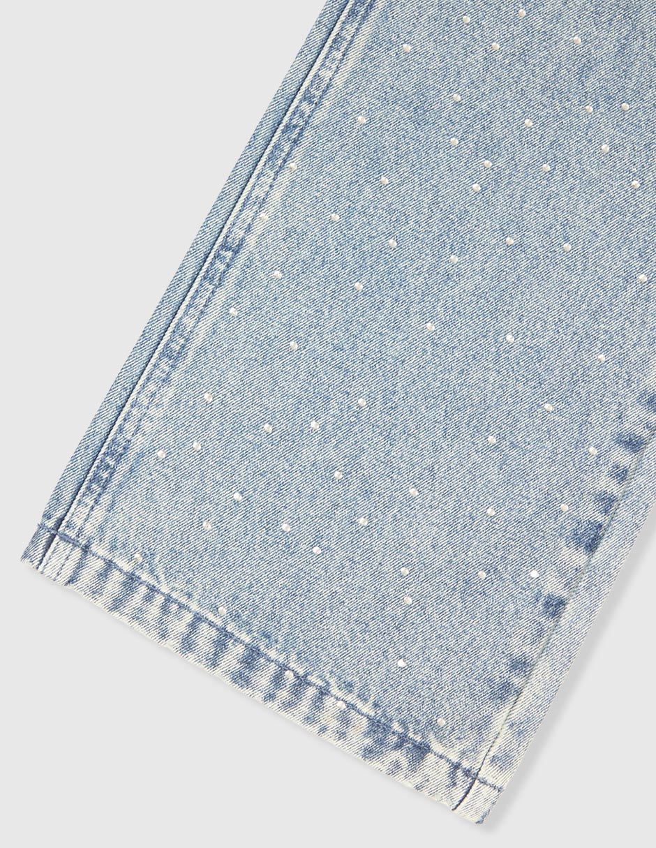 Jeans amplio deslavado para niña 4