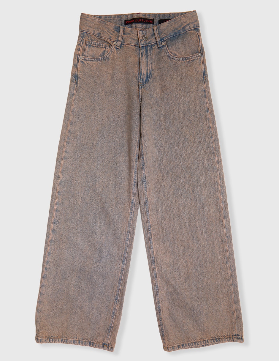 Jeans straight lavado bitono para niña