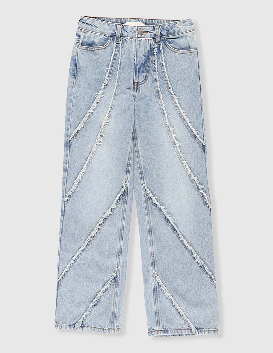 Jeans straight lavado medio para niña Jeans straight lavado medio para niña