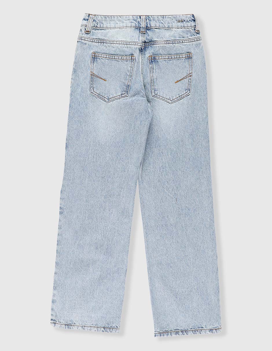Jeans straight lavado medio para niña 2
