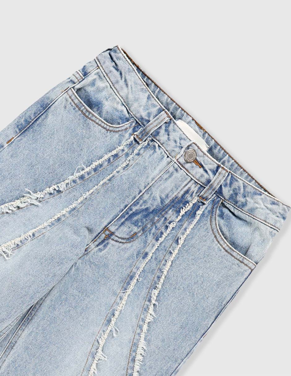 Jeans straight lavado medio para niña 3