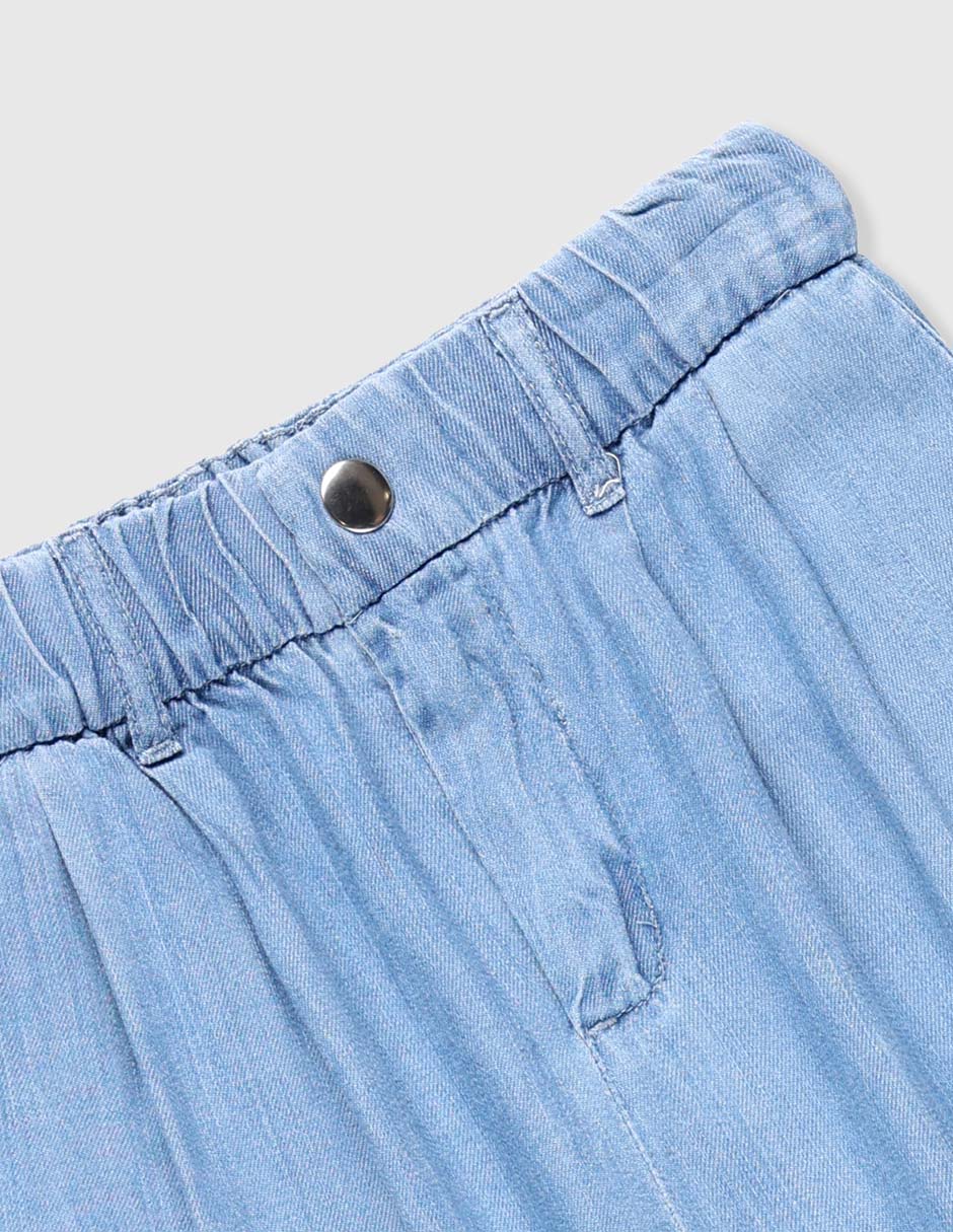 Jeans cargo baggy lavado claro para niña 3
