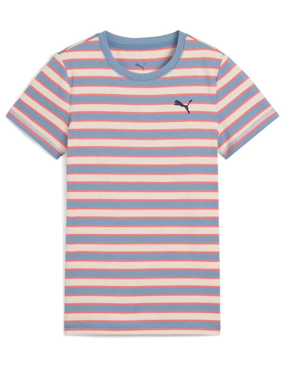 Playera Wardrobe Ess Go Together Striped Slim Tee G manga corta para niña