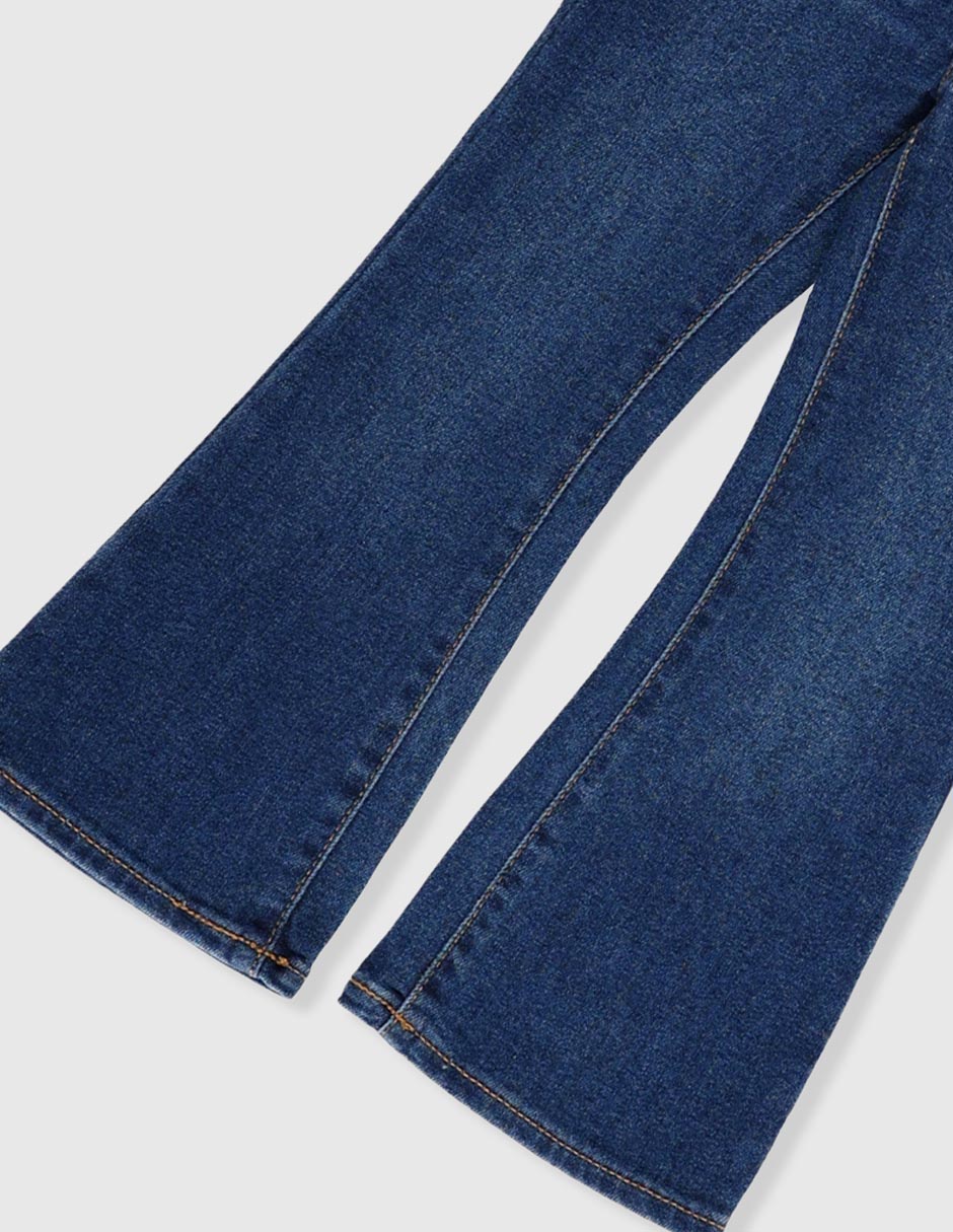 Jeans flare lavado medio para niña 3