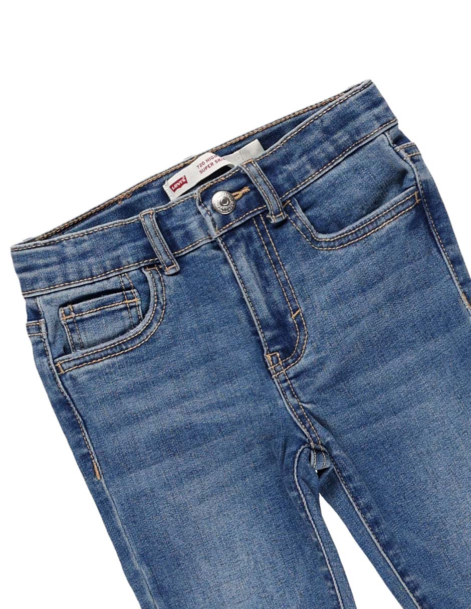Jeans super skinny lavado medio para niña 3